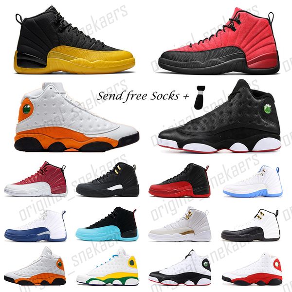 

new arrivals 13s men basketball shoes playoffs hyper royal 12s university gold flu game gamma blue outdoor sports sneakers size 7-13