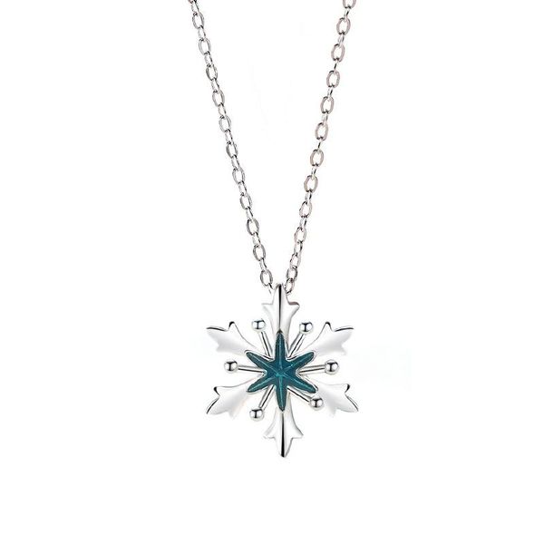 

pendant necklaces hexagram snowflake zircon rose gold & pendants real 925 sterling silver necklace for women fashion chain fine jewelry