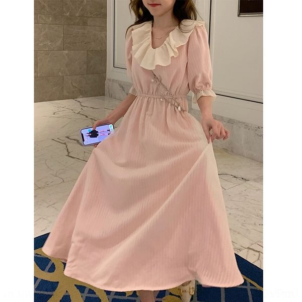 

6c99k women's dkxww 2020 new long skirt late summer fashion temperament girlfriends dress waist slimming autumn dress flounced skirt me, Black;gray