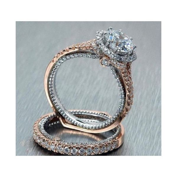 

new wedding couple rings 3a rhinestone fashion silver rose gold rings mixed different styles fashion european ameri wmtamo queen66, Slivery;golden