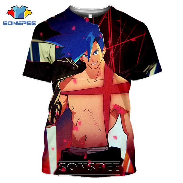 

promare cartoon anime 3d print shirts graphic hentai plus size men clothing