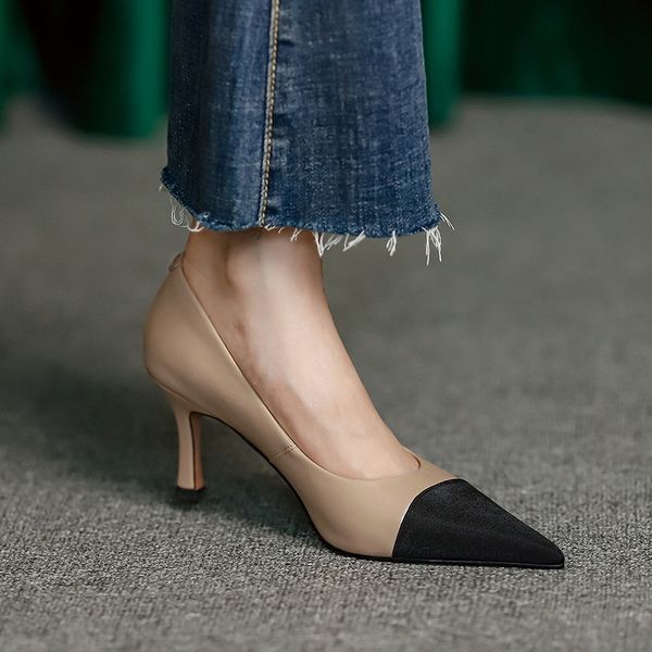 

2021 genuine leather high-fashion wedding woman shoes 34-40-sized rhn3, Black
