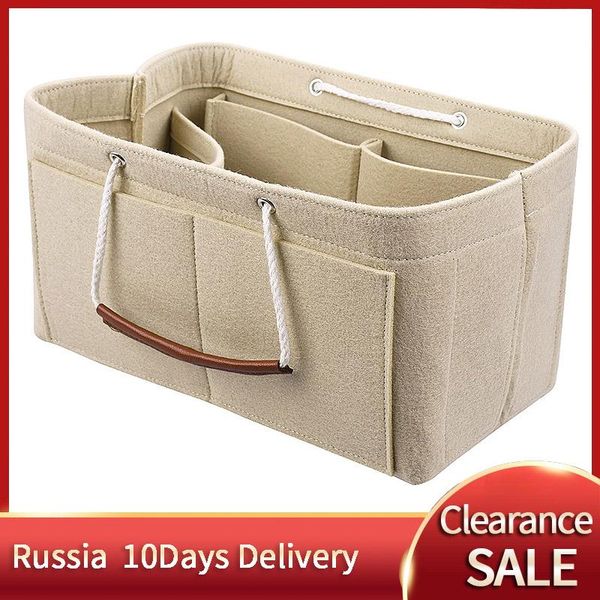 

sale-insert bag organizer for speedy 25 30 felt cloth makeup handbag organizer portable cosmetic bags travel inner purse