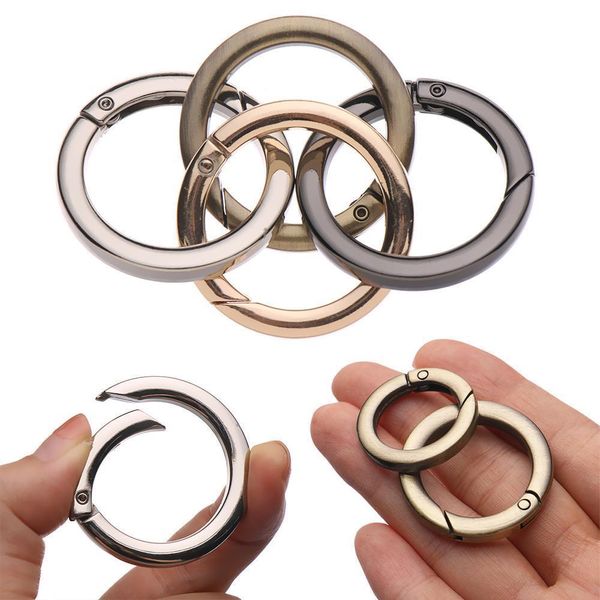 

1 pc zinc alloy plated gate snap clasp clips spring o-ring buckles round push trigger bag belt hooks purses handbags carabiner q bbyzbx