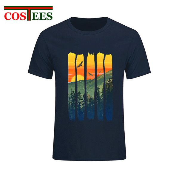 

спорт новые поступления мужчины моды верстка eagle в sunset mountain patchwork printed t рубашки прохладное лето высочайшее качество вскольз