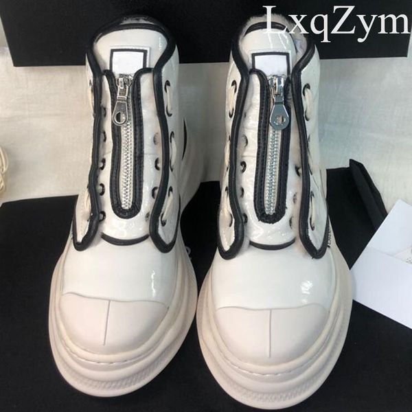 

stylish women handmade platform sneakers cross tied zip footwear long wool plush ankle snow boots basic black white all matching