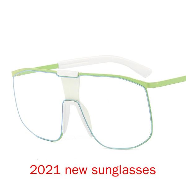

2021 new one piece flat sunglasses for women designer oversized square clear sunglasses fashion retro shades nx, White;black