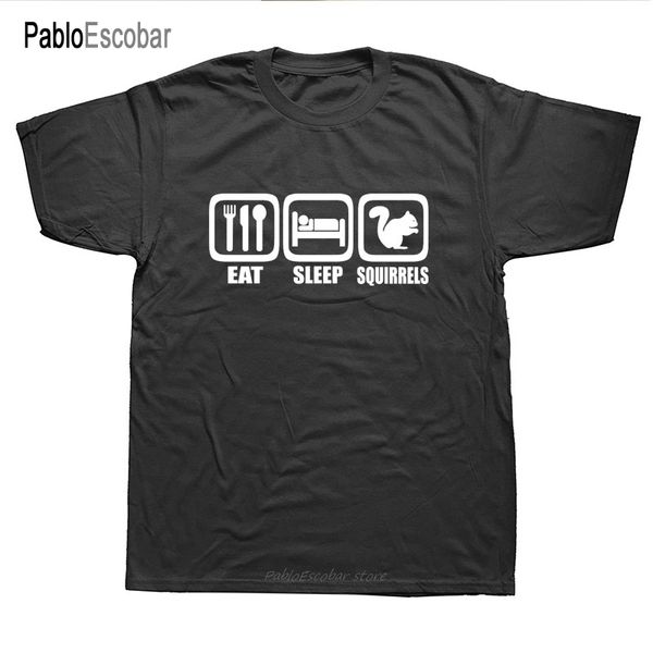 

eat sleep squirrels funny mens birthday gift print men summer style shubuzhi tee hoodie designers t shirts sweatshirt