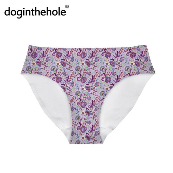 

women's panties doginthehole quick dry traibal briefs tranditional bohemian floral print women seamless underwear vintage mandala, Black;pink