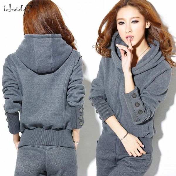 

women's sets autumn winter women hoodie pants set zipper tracksuit sweatshirt trousers sportswear tracksuit suits t200702, White