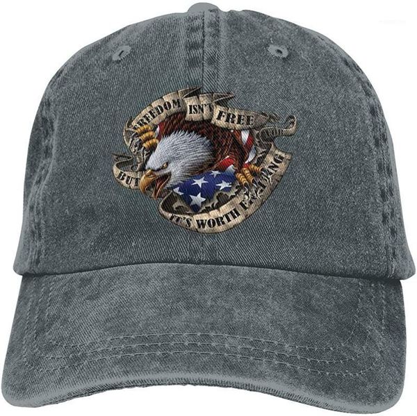 

Freedom Isn't Free Unisex Soft Casquette Cap Vintage Adjustable Baseball Caps1, Blue;gray