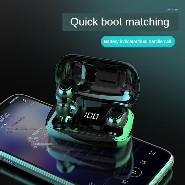 

tws wireless earphone bluetooth 5.0 earphones sport waterproof headphone headset with mic for smarthone huawei lg1