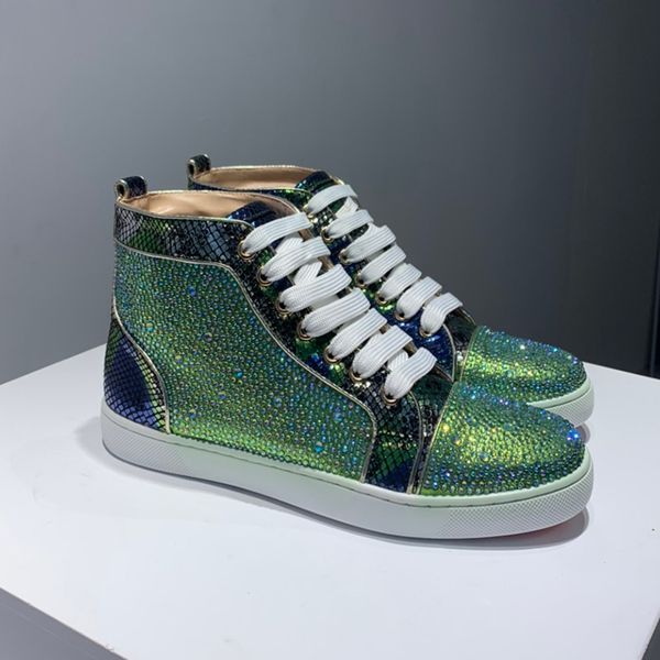 

the red bottom paris men rivets rock sneakers women martin boots junior spikes platform orlato boots luxurys designers shoes, Black