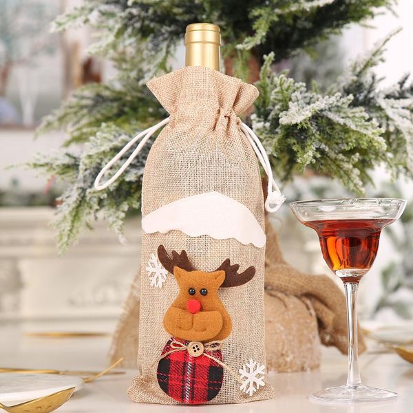 

loanqi рождественские винные бутылка обложки сумка santa claus бутылка свитер 2021 новогодние украшения для домашнего вина бутылка мешок noe