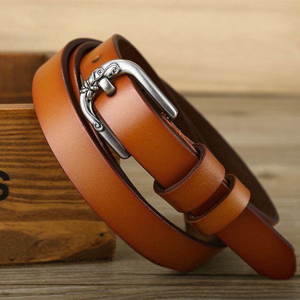 

women's new belt leather fashion retro belt cowhide versatile leather designer brand high-quality belt, Black;brown