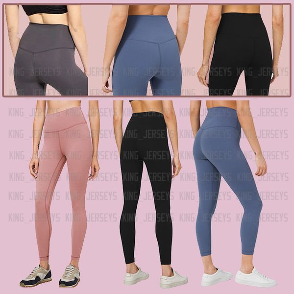 

lu-32 solid women yoga pants pants yoga world high waist sports outfits ladies sports outdoor elastic sports full legging ing, Black;green