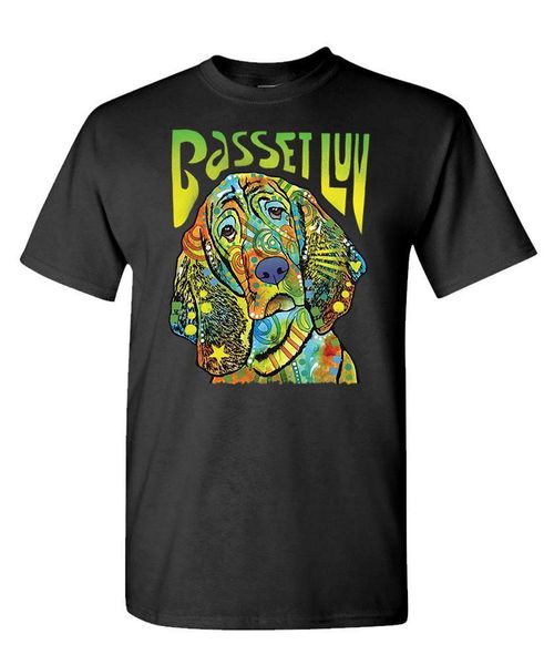 

summer tee shirt basset luv - hound dog love - dean russo - mens t-shirt fashion t-shirt sport hooded sweatshirt hoodie
