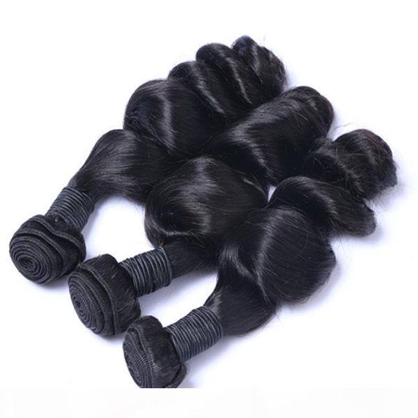 

brazilian malaysian peruvian indian virgin extensions loose wave human hair weave natural color brazilian hair ing, Black