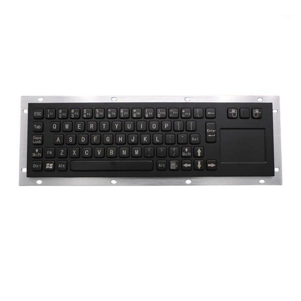 

waterproof panel mounting metal stainless steel industrial kiosk black keyboard with integrated touchpad1