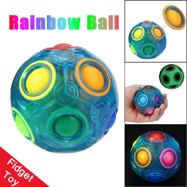 

rainbow ball (luminous model) decompression toy luminous stress release magic rainbow ball fun cube fixing device f3