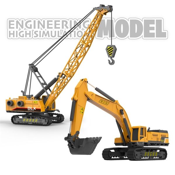 

construction trucks crane excavator toy 1:55 diecast engineering vehicle tractor digger children car model for boys gift y200109