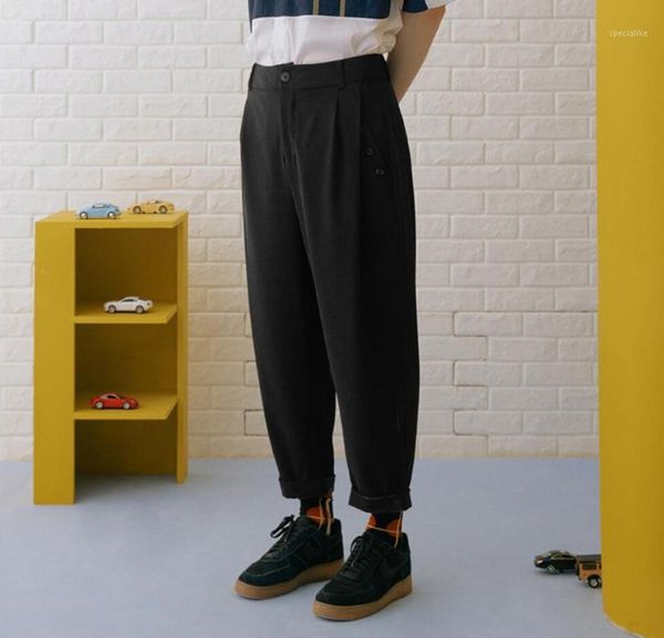 

2019 new men's clothing gd hair stylist fashion designer loose retro casual black harem pants plus size costumes 27-461