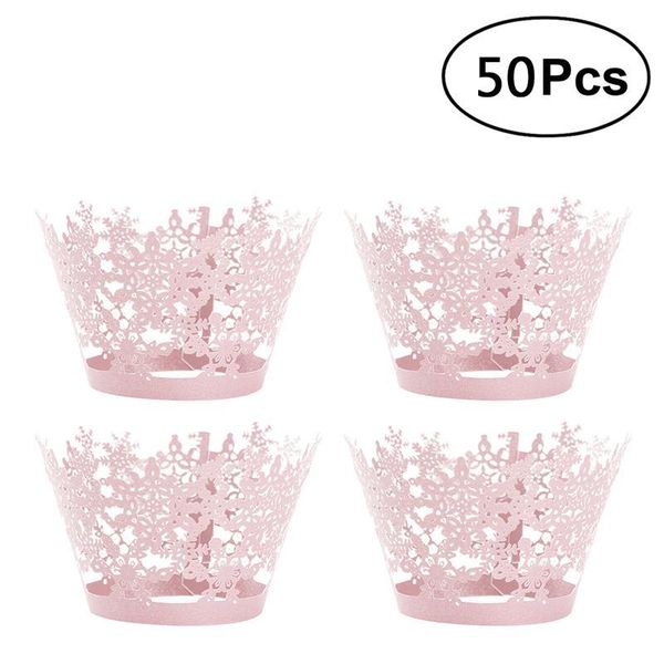 

50шт торт кекс упаковщики филигрань vine крест lace бумажных muffin случаи свадьба декор упаковщики выпечка cup case лотки sqccmi