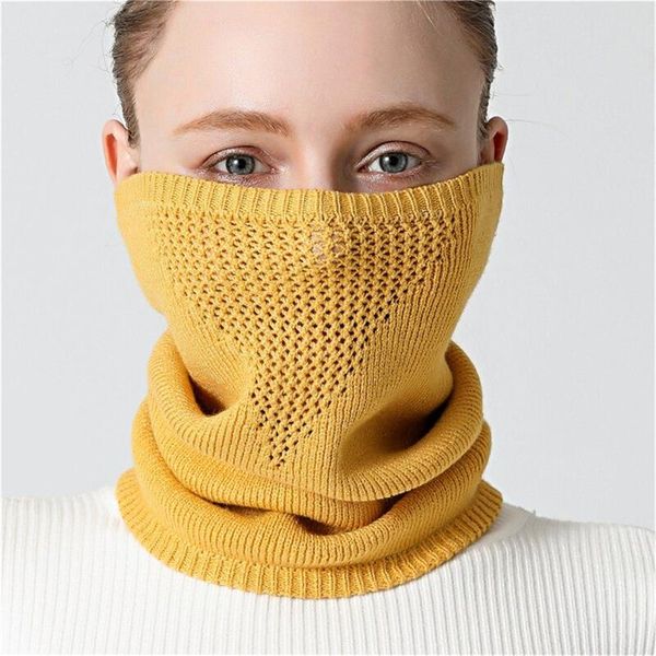 

scarves solid color ring neck warmer winter bandana half face hanging ear mask scarf #3, Blue;gray