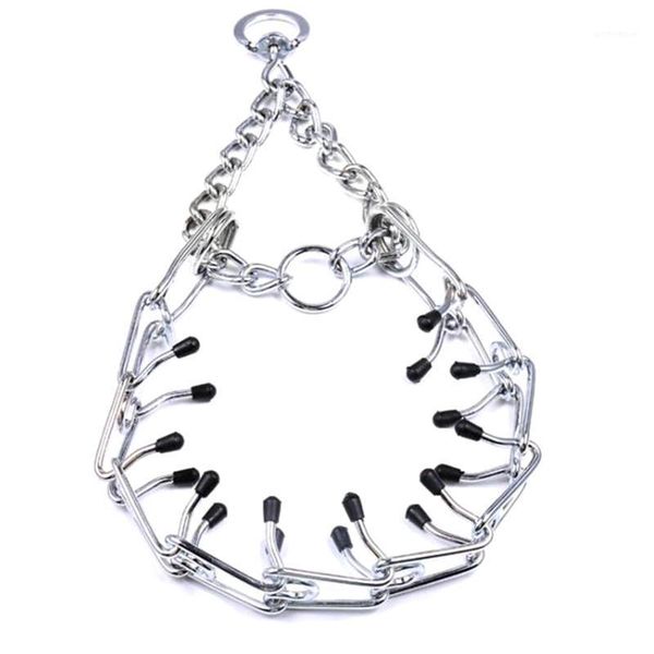

dog collars & leashes steel iron chain pet collar adjustable metal pinch training prong choke for medium large dogs1