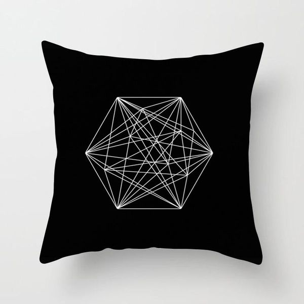 

геометрическая подушка обложка черный и белый хлопок полиэстер throw наволочка геометрическая art подушка nordic декоративные бросьте подушк