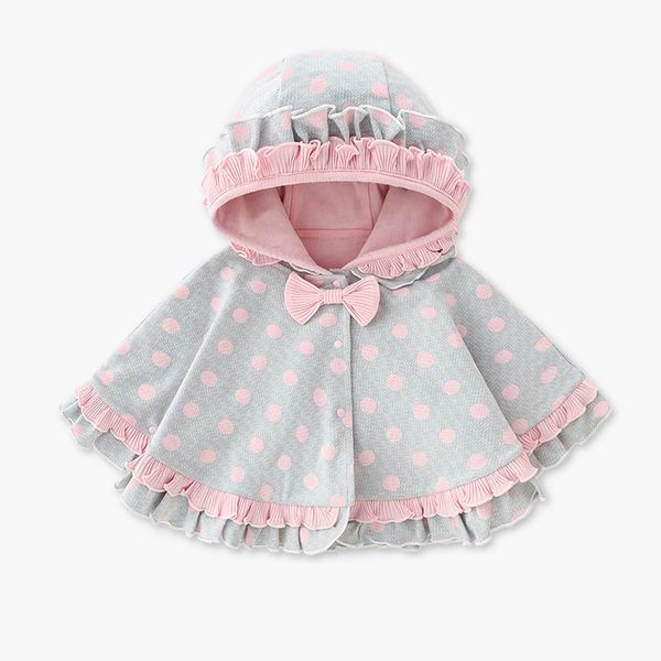 

baby girl party cape outerwear coats babies hooded bow cloak princess shawl casaco roupas de bebe 1029, Blue;gray