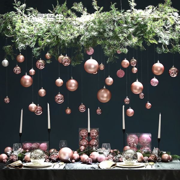 

tree guling yisheng pink 3-10cm ornament christmas pendant colorful pearl ball