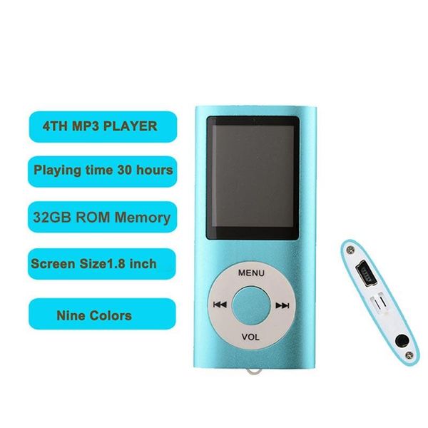 

mp3 player 4th gen built in 32gb 1.8 inch lcd scren memory stereo music media player fm radio amv video