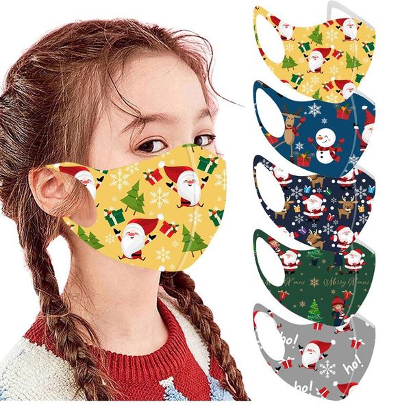 

christmas party decoration mask for face kids fashion printed masks santa claus reusable mouth cover mask masque coton reutilisa bbydiv, Black
