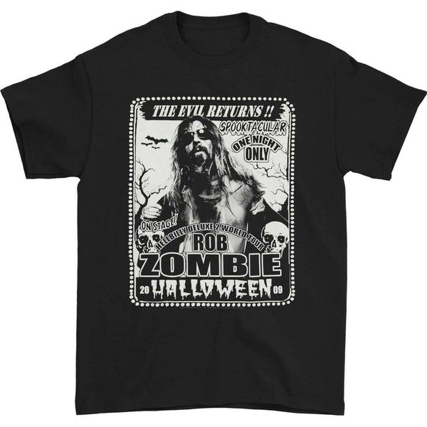 

rob zombie men's spooktacular 2009 tour t-shirt large black tee shirt custom screen printed sport hooded sweatshirt hoodie