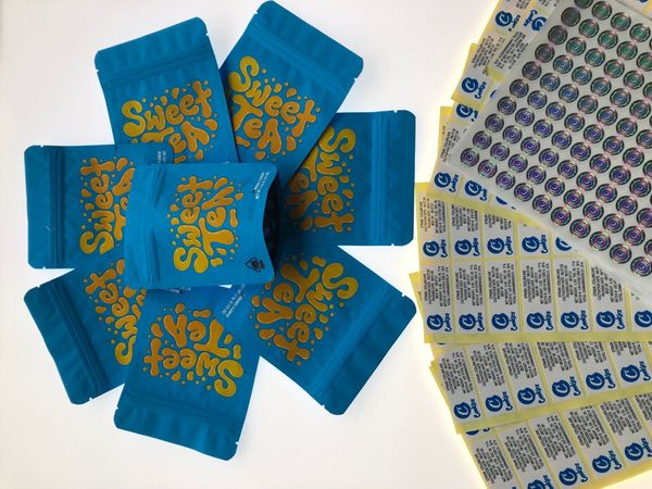 

mylar local tea empty bag 3.5-7g proof flower bags sweet blue bags cookies smell bbymv nana_shop, Pink;blue