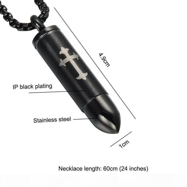 

fashion mens jesus titanium mens necklace punk 2colors jewelry necklace stainless style black steel steel jewelry fashion cross bullet quxj