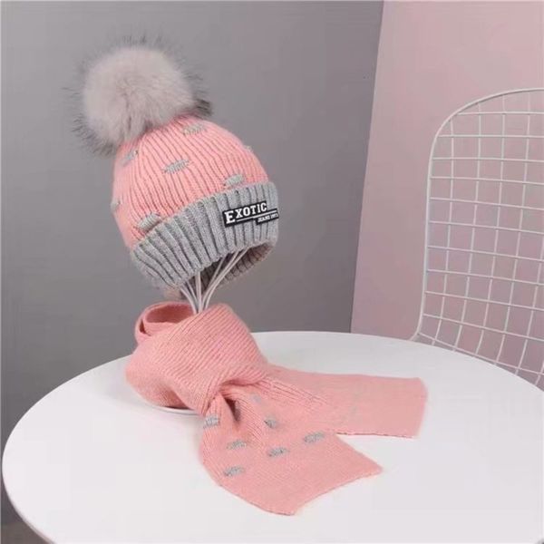 

warm plush children's wool winter scarf 4-12 years old boys and girls knitted hatiaob, Red;brown