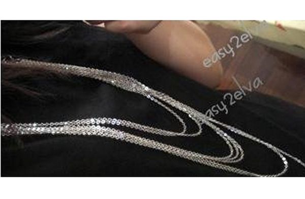 

multilayer necklace silver color 7 layer sweater long chain tassel necklace