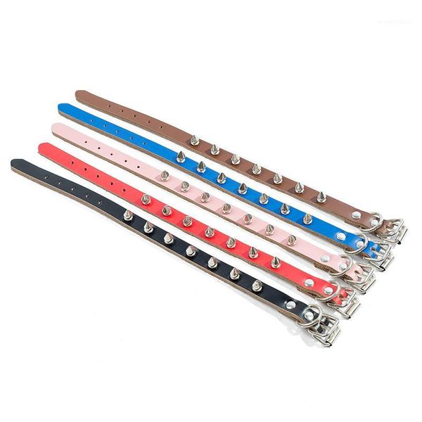 

pure leather riveted pet collar leather anti-bite accessories collar leash1