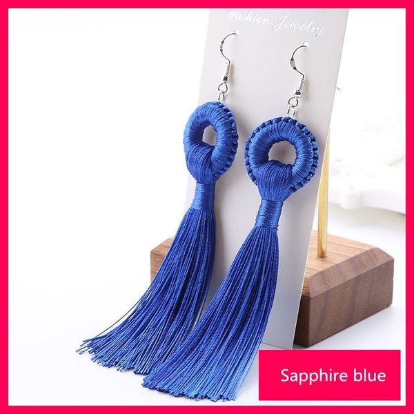 

4pcs bohemia circle tassels earrings hanging ring tassel trim pendant diy craft jewelry earrings decor materials fringe trim h jllmal