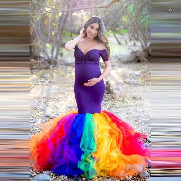 

rainbow tutu dresses maternity pgraphy props pregnancy dress pgraphy fishtail maternity dress for p shoot maxi1, Black;gray