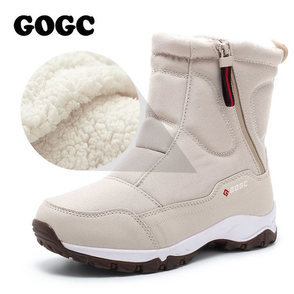 

gogc woman snow women's for women winter shoes ankle boots g9906 c1011, Black;white