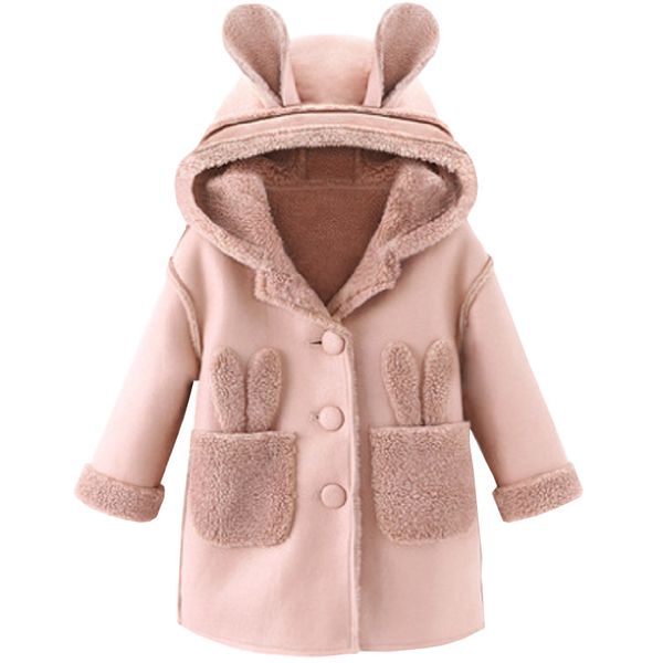 

toddler girls jackets kids coat rabbit children outerwear coats casual baby girl clothes autumn winter jacket 3-12 years c1012, Blue;gray