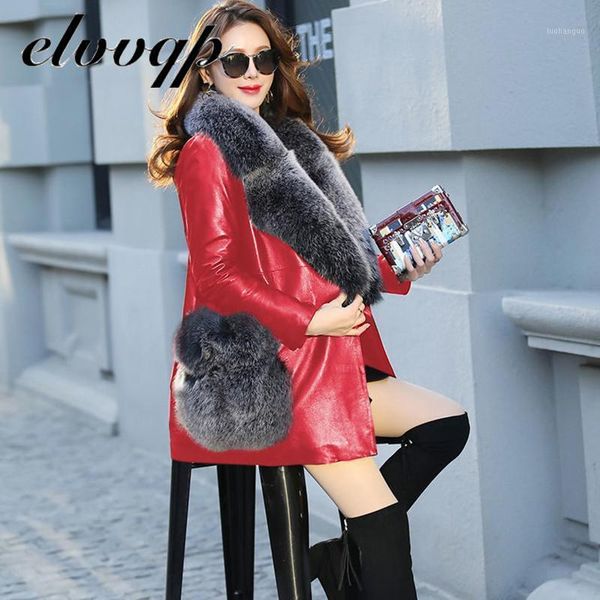 

women thick warm pu faux leather padded coat new elegant winter fur jacket fur collar jacket parka outerwear 1, Black