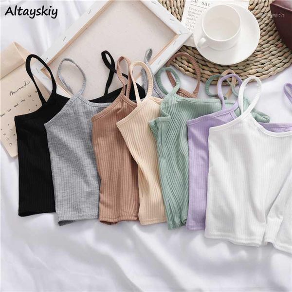 

camisoles women fresh chic womens white crop strap skinny vest breathable elegant young girls summer beach vests streetwear1