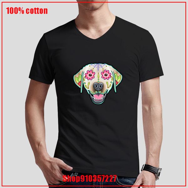 

sugar skull dog personalized short sleeves v young man blouse white slim couple new trendy soft sport hooded sweatshirt hoodie t shirt