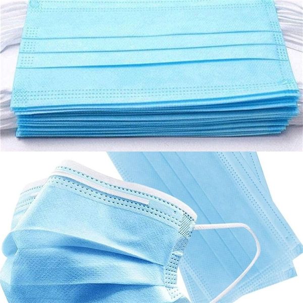 

disposable unisexprotection us 50pcs stock dhl shipping and personal health mask 3-layer facial cover with ear