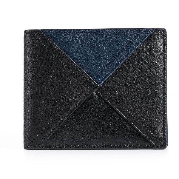 

fashion new arrival cow leather man wallet mix color thin card credit bank card holder clutch purse, White