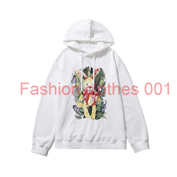 

mens hoodie fashion vintage stylish long sleeve polo hoodies 20ss men women sweatshirt comfortable pullover coat cute rabbit print hoodie, Black